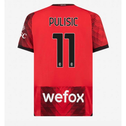 Fotbalové Dres AC Milan Christian Pulisic #11 Domácí 2023-24 Krátký Rukáv